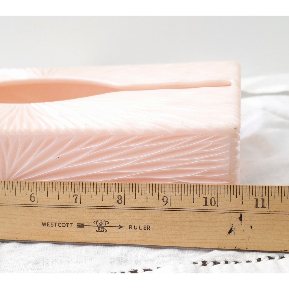 Vintage 1960s Pink Celebrity Tissue Box Holder Starburst Acrylic Lucite Plastic - Picture 9 of 10